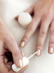 Applying nail polish