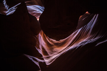 The red rock and light in Antelope Canyon, Page, Arizona.