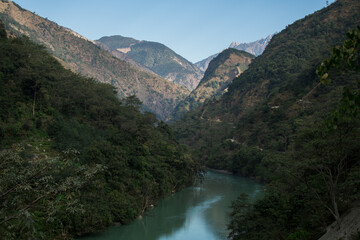 River flowing between the mountains, Annapurna circuit, Nepal