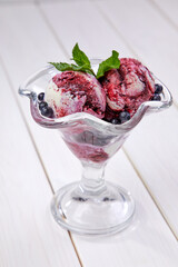 ice cream with fresh berries
