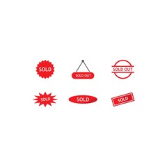 Sold,sold out vector icon template