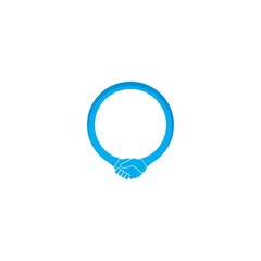 simple handshake logo vector icon illustration