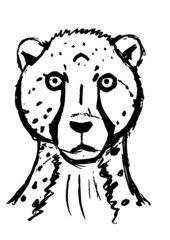 Obraz na płótnie Canvas vector illustration black white cheetah