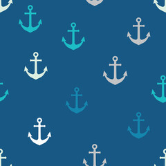 Vector ship anchor seamless pattern background. Perfect for wallpaper, packaging fabric and cover.