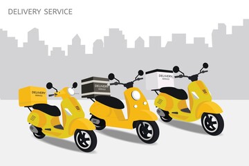 delivery scooter vector illustration