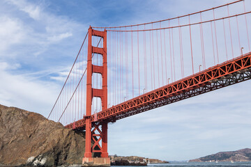 Golden Gate Bridge, the landmark in San Francisco, California.