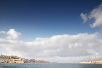 seascape image from the grand harbour in malta