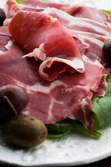 Traditional portuguese dry cured ham, presunto portugues