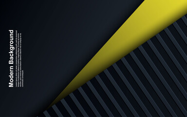 Illustration vector graphic of abstract background black and blue with yellow color modern design