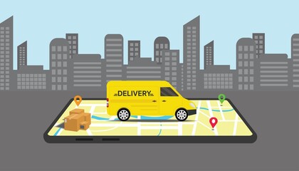 Van delivery on mobile map