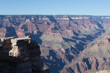 Grand Canyon at a sunny day, in Grand Canyon National Park, Arizona, winter time.