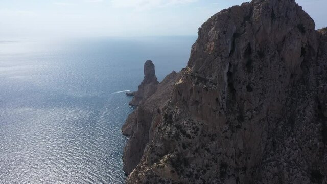 Aerial view of Es Vedra, Famous island near Ibiza. Balearic Islands, Spain.