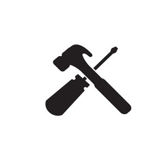 Hammer screwdriver icon vector