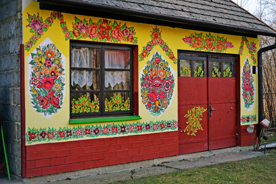 old house in the village Zalipie in Poland