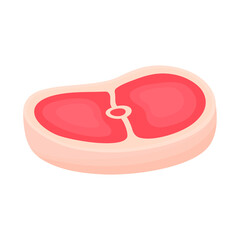 meat steak isolated on white, vector illustration