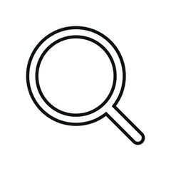 Magnifying glass outline icon. Search and zoom symbol. Magnify sign. Magnifier logo. Web application and interface button. Vector illustration image. Isolated on white background.