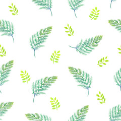 ferns watercolor pattern
