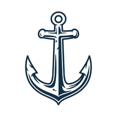 Marine retro element for logo with anchor