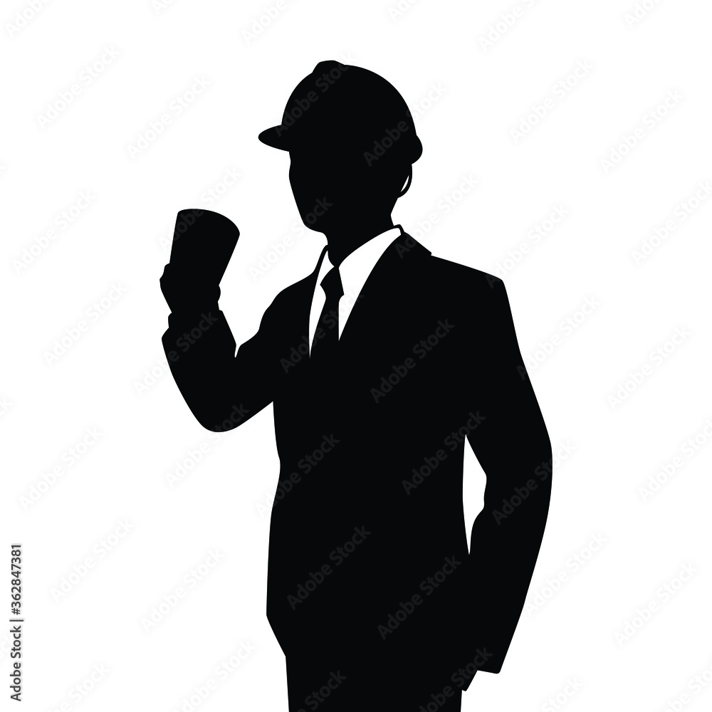 Canvas Prints Male engineer silhouette vector