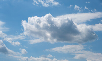 Fototapeta na wymiar Cumulus scape white fluffy clouds in the blue sky with beautiful cloud sunny day.