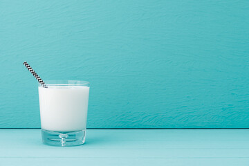 space milk in glass on vintage background colour