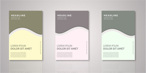   Set of background for covers design paper cut style vector illustration.