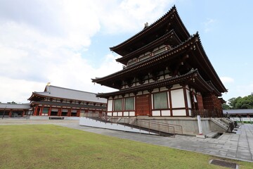 Obraz premium 梅雨の晴れ間の薬師寺