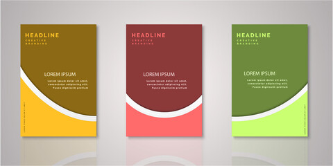   Set of background for covers design paper cut style vector illustration.