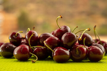 Cherries against the background of nature