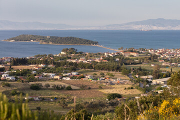 Fototapeta na wymiar Karantina Island landscape in Izmir, iskele Urla (Quarantine Island)