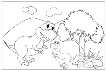 Funny Dinosaur Coloring Pages for Kids