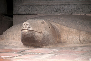Hanoi Vietnam, turtle steles with the names of those successful at the royal exams from 14th century, at the temple of literature