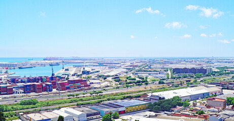 Zona industrial del puerto de Barcelona, Catalunya, España, Europa