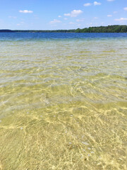 summer lake water and sky on horizon