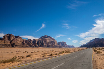 Road to Wadi Rum Dessert, Jordan