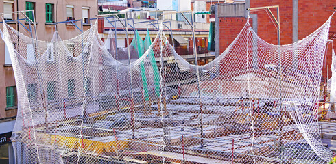 Construcción de un edificio en Barcelona, Catalunya, España