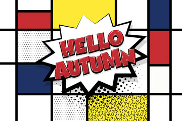 Automn comic text speech bubble pop art