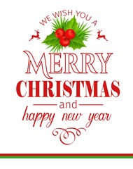 Obraz premium Merry Christmas holidays greeting typography card