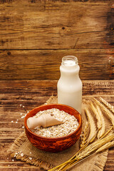 Vegan oat milk, non dairy alternative milk