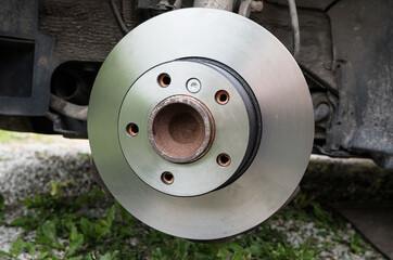 Disc is ready for repair. Car brake system.