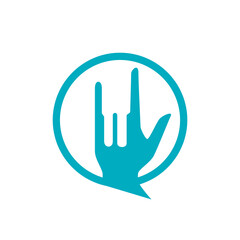 sign language interpreter logo. vector illustration