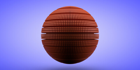 A spherical shape consisting of a set of polygonal elements. 3D render