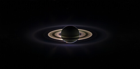 View of Saturn from its shadow. Cassini satellite Saturn mission . Elements of this image furnished by NASA. © elroce