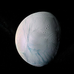 View of Enceladus, one of the moons of Saturn. Elements of this image furnished by NASA. © elroce