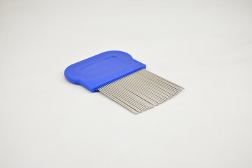 Lice comb stainless steel tooth blue handle