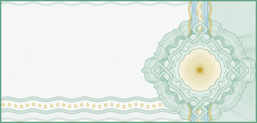 Secured Guilloche Background for Voucher, Gift Certificate, Coupon or Banknote