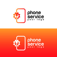 phone service logo design creative and modern logotype vector template