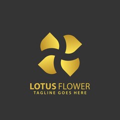 Abstract Lotus Plus Flower Logos Design Vector Illustration Template Stock Premium