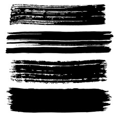 Black ink stroke. Collection of black smears. Grungy brush