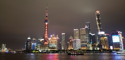 Shanghai Skyline, evening view